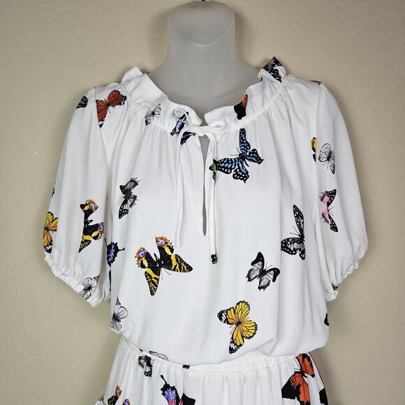 Buddy Love Ray Butterfly Dress Short Elastic Waist White Mini Coquette Size M - Picture 6 of 16